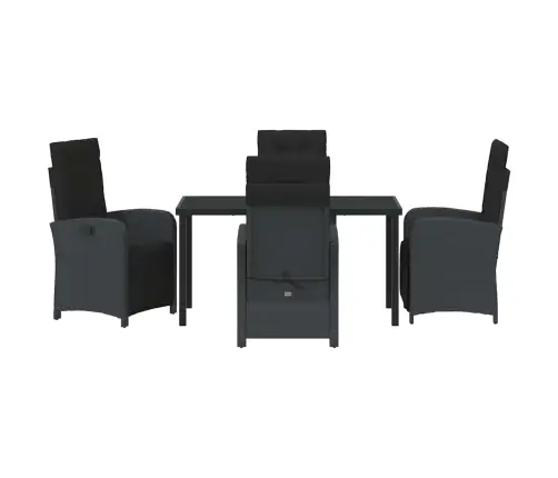 Aia Söögilaudade Komplekt Padjaga 5 Pcs Must Polürotang