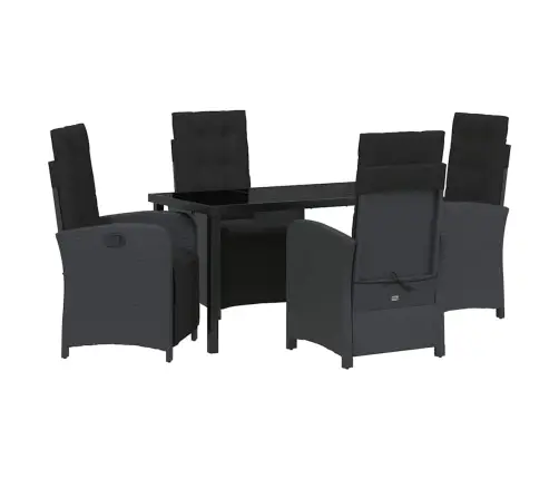 Aia Söögilaudade Komplekt Padjaga 5 Pcs Must Polürotang