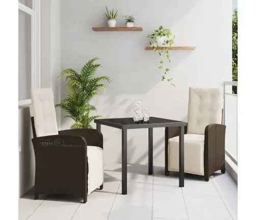 Sodo Valgomojo Komplektas Su Pagalve 3 Pcs Ruda Poliratanas