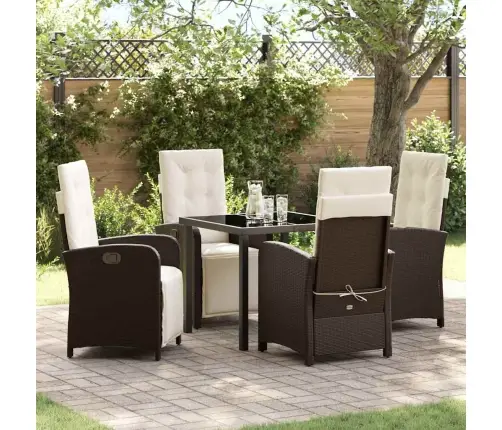 Sodo Valgomojo Komplektas Su Pagalve 5 Pcs Ruda Poliratanas