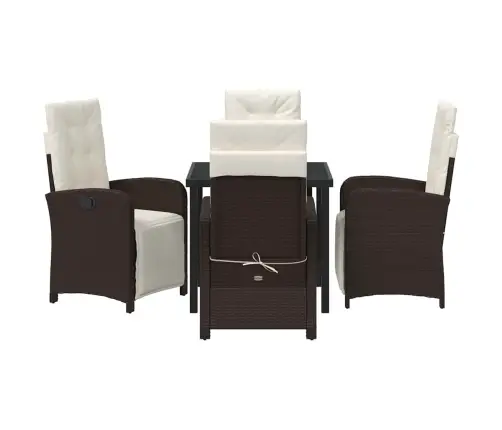 Sodo Valgomojo Komplektas Su Pagalve 5 Pcs Ruda Poliratanas