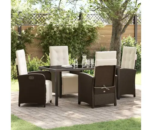 Aia Söögilaudade Komplekt Padjaga 5 Pcs Pruun Polürotang