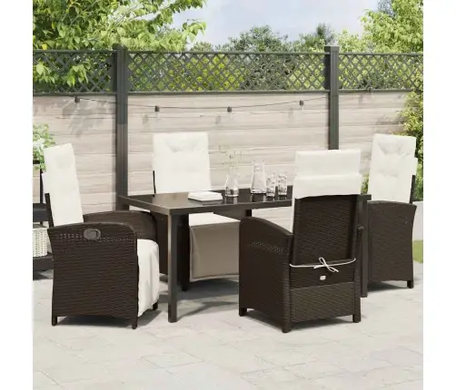 Aia Söögilaudade Komplekt Padjaga 5 Pcs Pruun Polürotang