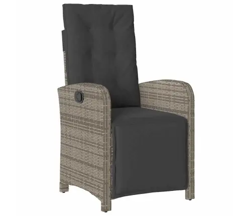 3 Daļu Dārza Galds Ar Spilveniem Pelēkā Poliratanā Vidaxl