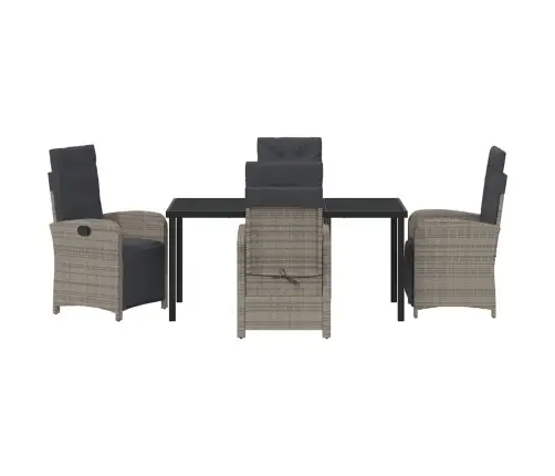 5 Daļu Dārza Galds Ar Spilveniem Pelēkā Polirasā Vidaxl