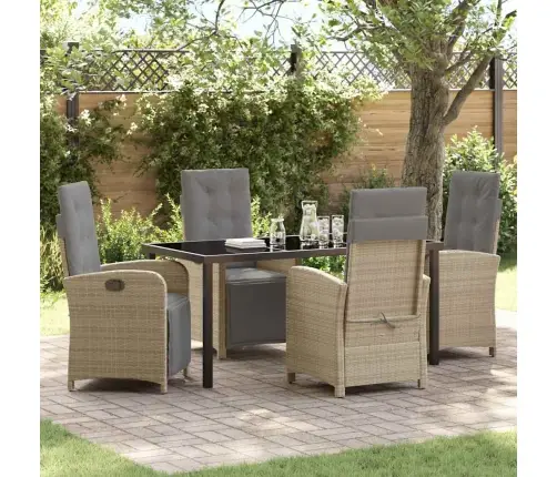 Aia Söögilaudade Komplekt Padjaga 5 Pcs Beež Polürotang