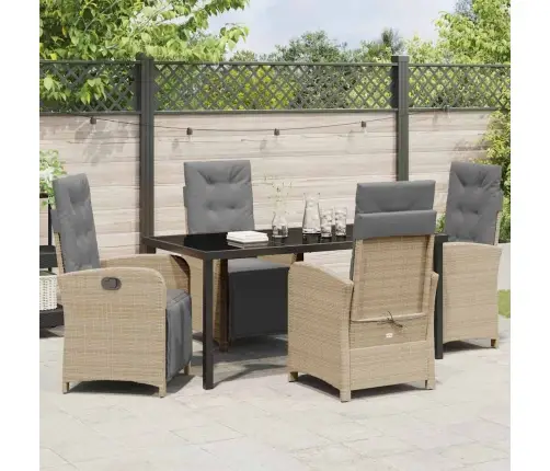 Aia Söögilaudade Komplekt Padjaga 5 Pcs Beež Polürotang