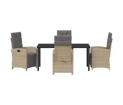 Aia Söögilaudade Komplekt Padjaga 5 Pcs Beež Polürotang