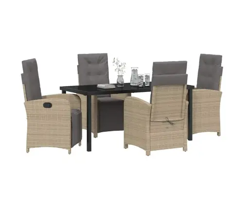 Aia Söögilaudade Komplekt Padjaga 5 Pcs Beež Polürotang