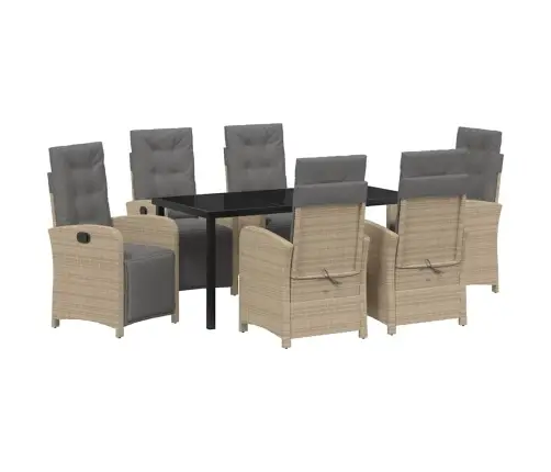 7 Daļu Dārza Galds Ar Spilveniem, Bēšs Polyratans Vidaxl