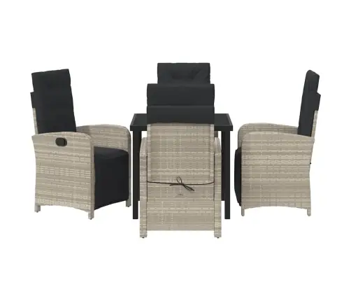 Sodo Valgomojo Komplektas 5 Pcs Šviesiai Pilka Poliratanas