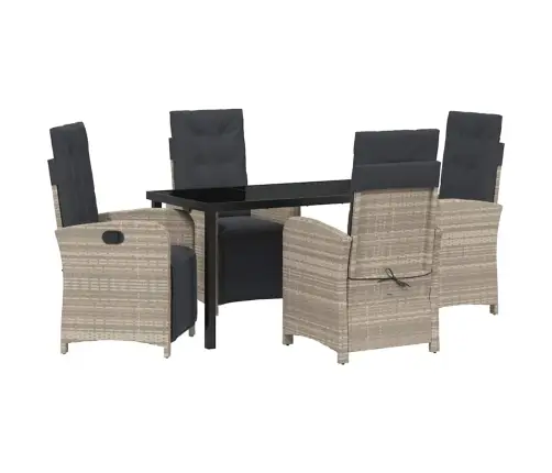 Sodo Valgomojo Komplektas 5 Pcs Šviesiai Pilka Poliratanas