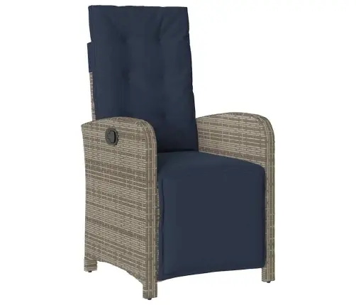 3 Daļu Dārza Ēdamgalda Komplekts - Pelēks Poliratanis Vidaxl