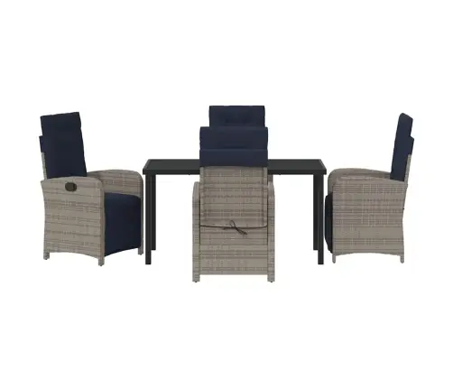 Sodo Valgomojo Komplektas Su Pagalve 5 Pcs Pilka Poliratanas