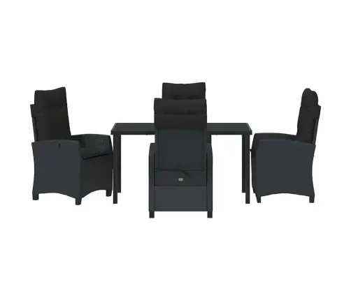 Sodo Valgomojo Komplektas 5 Pcs Juoda Poliratanas