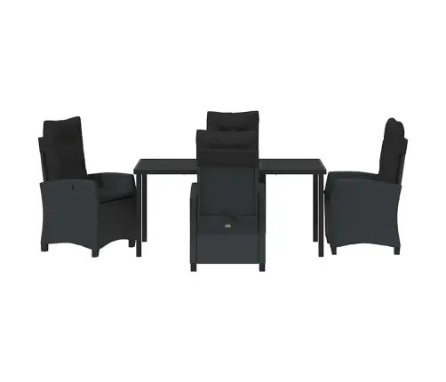 Aia Söögilaudade Komplekt Padjaga 5 Pcs Must Polürotang