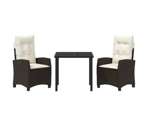 Aia Söögilaudade Komplekt Padjaga 3 Pcs Pruun Polürotang