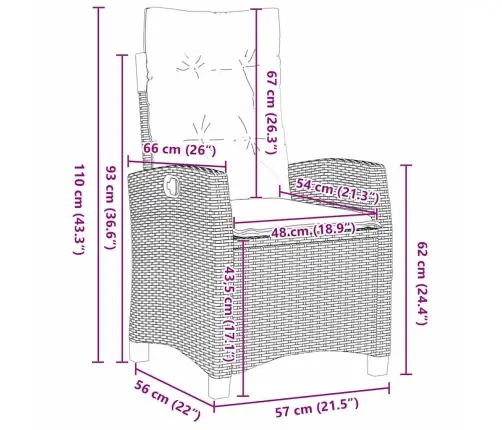 Aia Söögilaudade Komplekt Padjaga 3 Pcs Pruun Polürotang