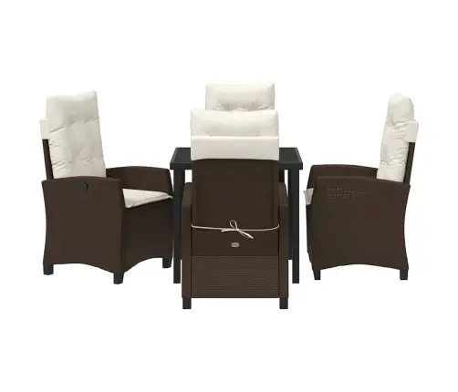 Sodo Valgomojo Komplektas Su Pagalve 5 Pcs Ruda Poliratanas