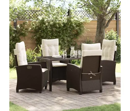 Sodo Valgomojo Komplektas 5 Pcs Ruda Poliratanas Sodo Valgomojo Komplektas 5 Pcs Ruda Poliratanas