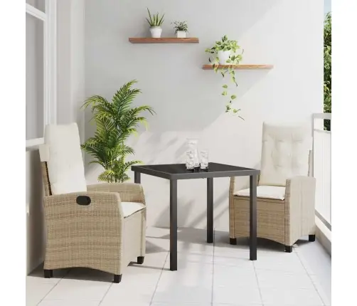 Aia Söögilaudade Komplekt Padjaga 3 Pcs Beež Polürotang