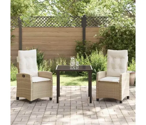 Aia Söögilaudade Komplekt Padjaga 3 Pcs Beež Polürotang