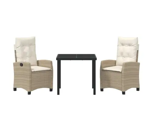 Aia Söögilaudade Komplekt Padjaga 3 Pcs Beež Polürotang