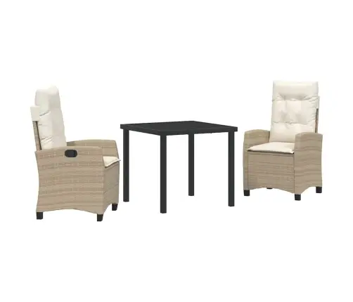 Aia Söögilaudade Komplekt Padjaga 3 Pcs Beež Polürotang