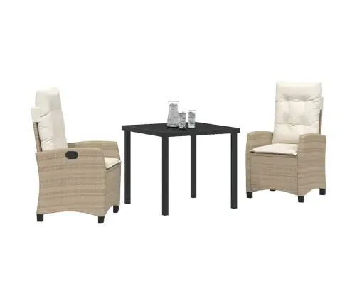 Aia Söögilaudade Komplekt Padjaga 3 Pcs Beež Polürotang