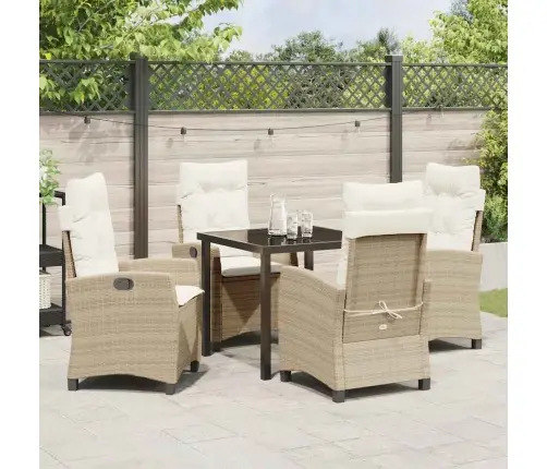 5 Daļu Dārza Ēdamgalds Ar Spilveniem Bēšā Krāsā, Pīts Pīlāgs Vidaxl