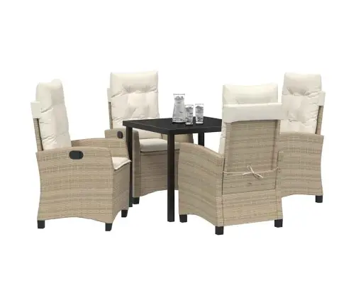 5 Daļu Dārza Ēdamgalds Ar Spilveniem Bēšā Krāsā, Pīts Pīlāgs Vidaxl