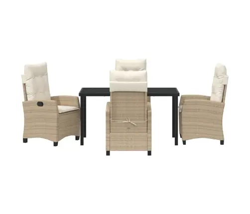 Sodo Valgomojo Komplektas Su Pagalve 5 Pcs Smėlio Poliratanas