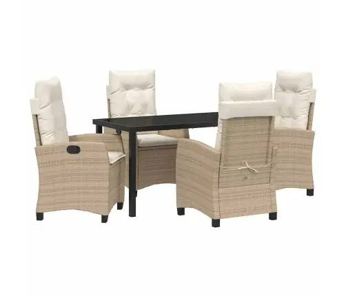 Sodo Valgomojo Komplektas Su Pagalve 5 Pcs Smėlio Poliratanas