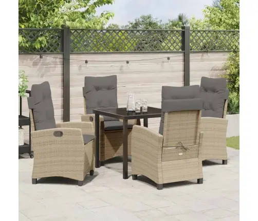 Sodo Valgomojo Komplektas Su Pagalve 5 Pcs Smėlio Poliratanas