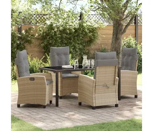 Aia Söögilaudade Komplekt Padjaga 5 Pcs Beež Polürotang