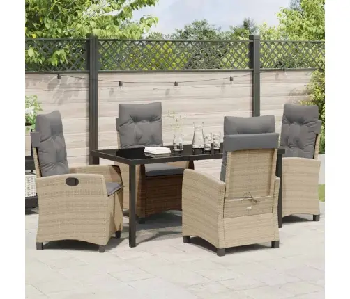 Aia Söögilaudade Komplekt Padjaga 5 Pcs Beež Polürotang