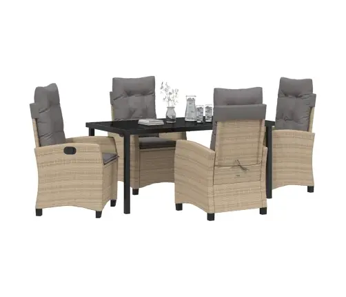 Aia Söögilaudade Komplekt Padjaga 5 Pcs Beež Polürotang