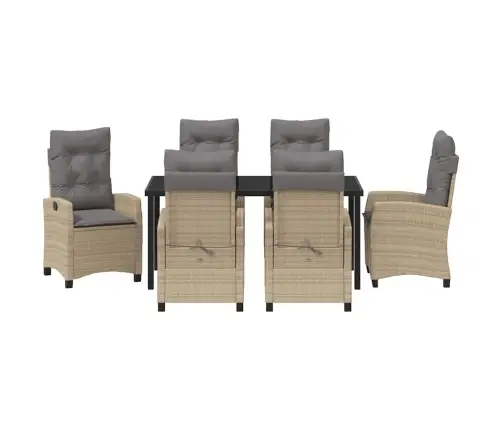 Aia Söögilaudade Komplekt Padjaga 7 Pcs Beež Polürotang