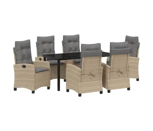 Aia Söögilaudade Komplekt Padjaga 7 Pcs Beež Polürotang