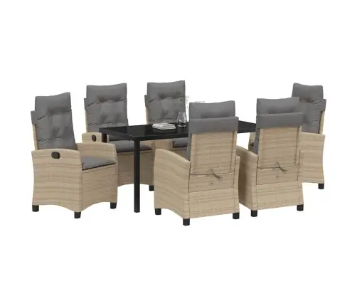 Aia Söögilaudade Komplekt Padjaga 7 Pcs Beež Polürotang