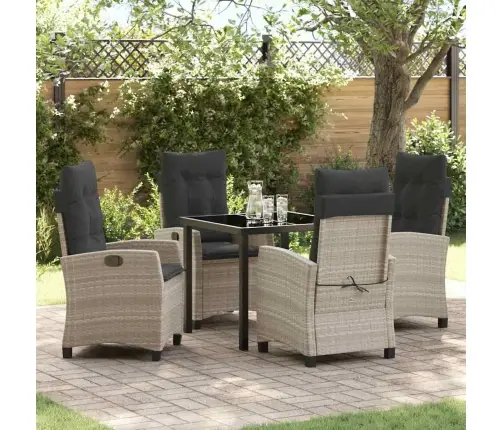 Sodo Valgomojo Komplektas 5 Pcs Šviesiai Pilka Poliratanas