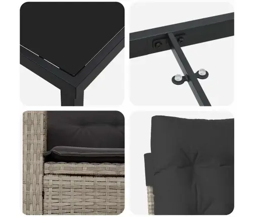 Aia Söögilaudade Komplekt Padjaga 5 Pcs Helehall Polürotang