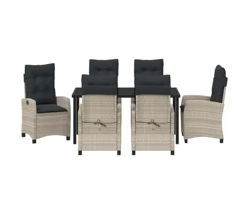 Sodo Valgomojo Komplektas 7 Pcs Šviesiai Pilka Poliratanas