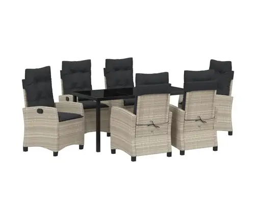 Sodo Valgomojo Komplektas 7 Pcs Šviesiai Pilka Poliratanas