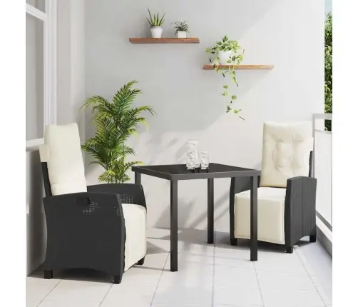 Sodo Valgomojo Komplektas 3 Pcs Juoda Poliratanas Sodo Valgomojo Komplektas 3 Pcs Juoda Poliratanas