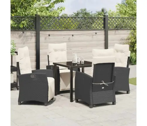 Aia Söögilaudade Komplekt Padjaga 5 Pcs Must Polürotang