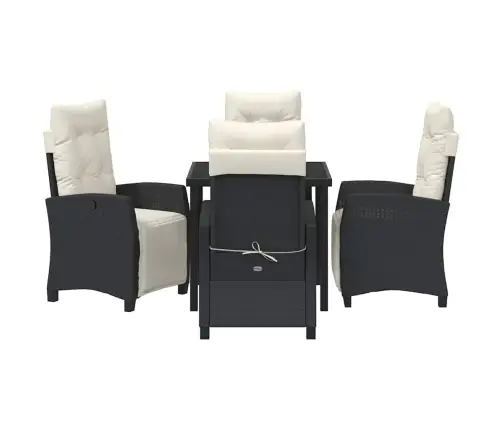 Aia Söögilaudade Komplekt Padjaga 5 Pcs Must Polürotang