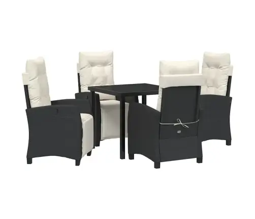 Aia Söögilaudade Komplekt Padjaga 5 Pcs Must Polürotang