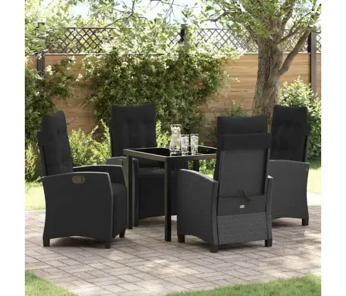 Aia Söögilaudade Komplekt Padjaga 5 Pcs Must Polürotang