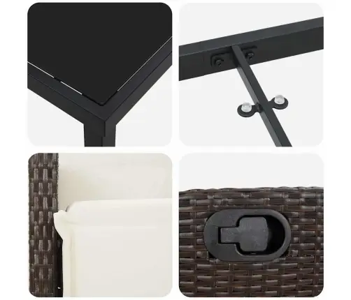 Aia Söögilaudade Komplekt Padjaga 3 Pcs Pruun Polürotang